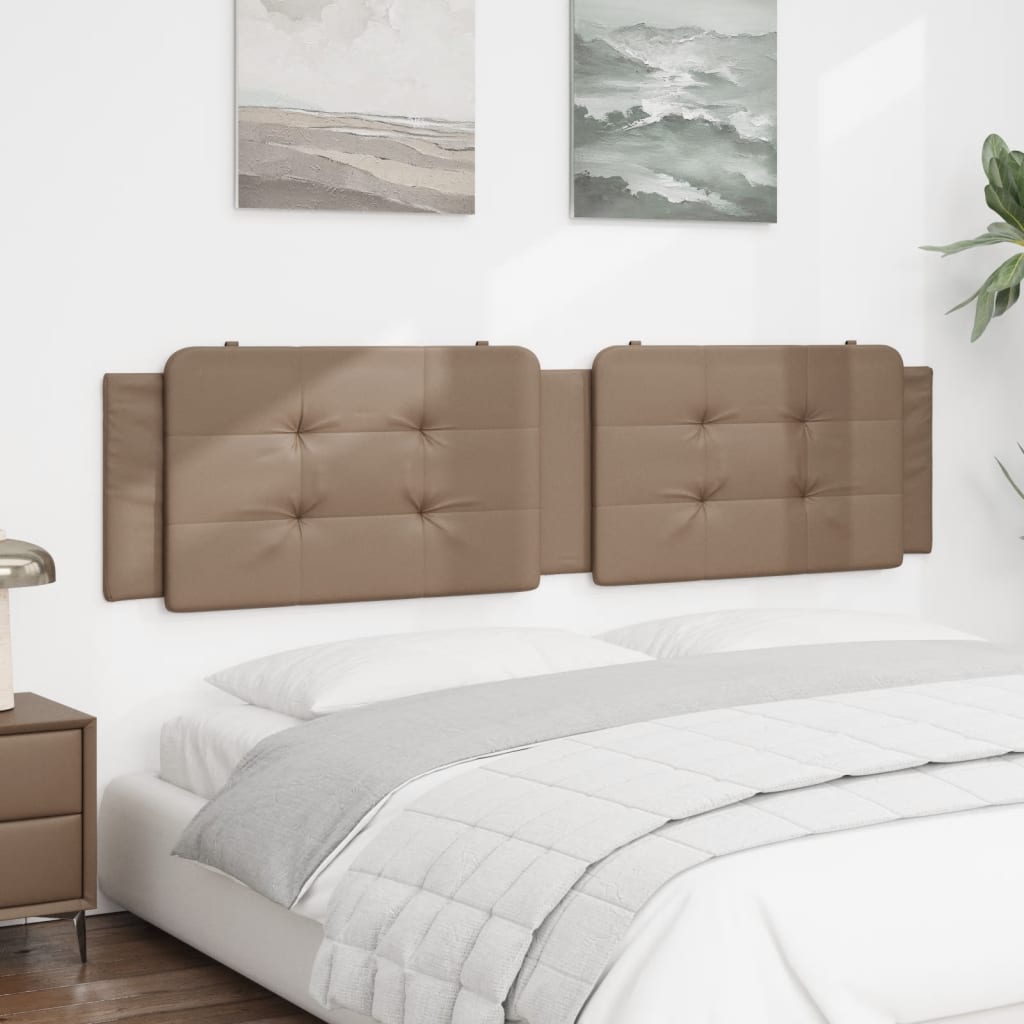 vidaXL Cabecero de cama acolchado cuero sintético capuchino 200 cm