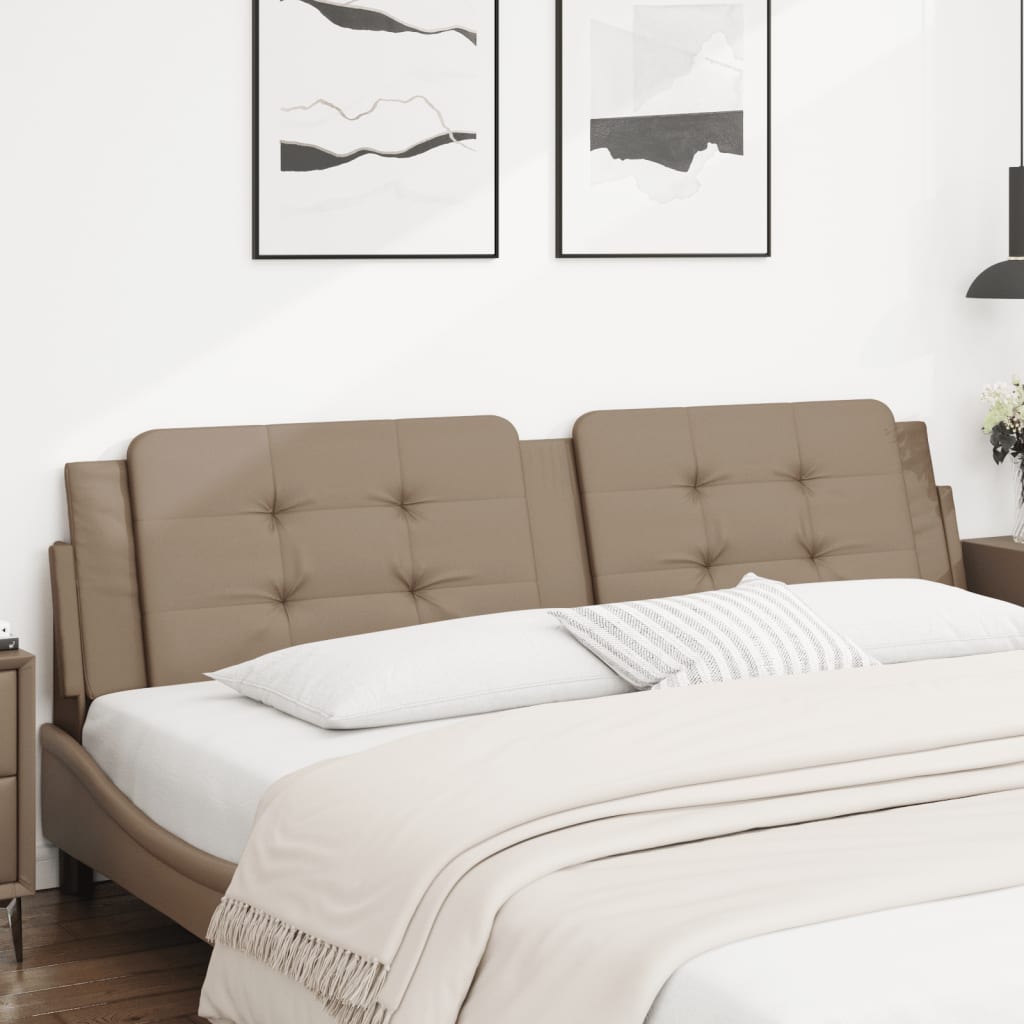 vidaXL Cabecero de cama acolchado cuero sintético capuchino 200 cm