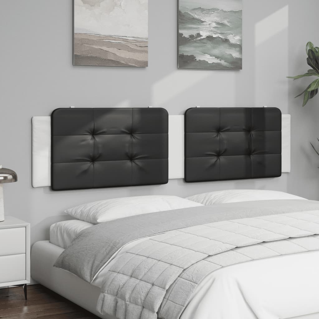 vidaXL Cabecero de cama acolchado cuero sintético negro blanco 200 cm