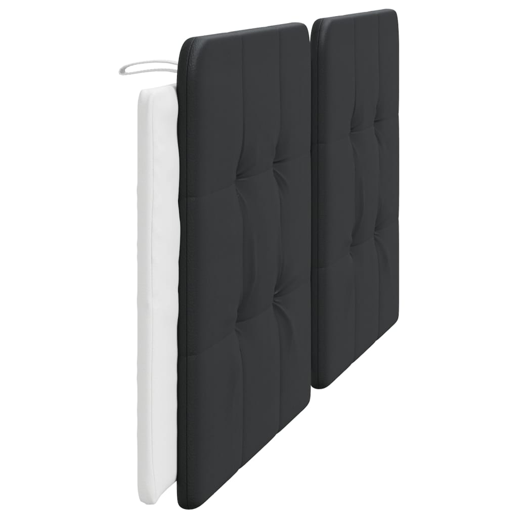 vidaXL Cabecero de cama acolchado cuero sintético negro blanco 200 cm