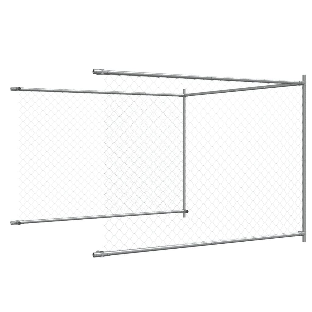 vidaXL Jaula de perros con puerta acero galvanizado gris 4x2x1,5 m