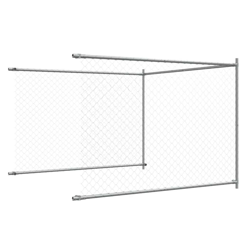 vidaXL Jaula de perros con puerta acero galvanizado gris 6x2x1,5 m