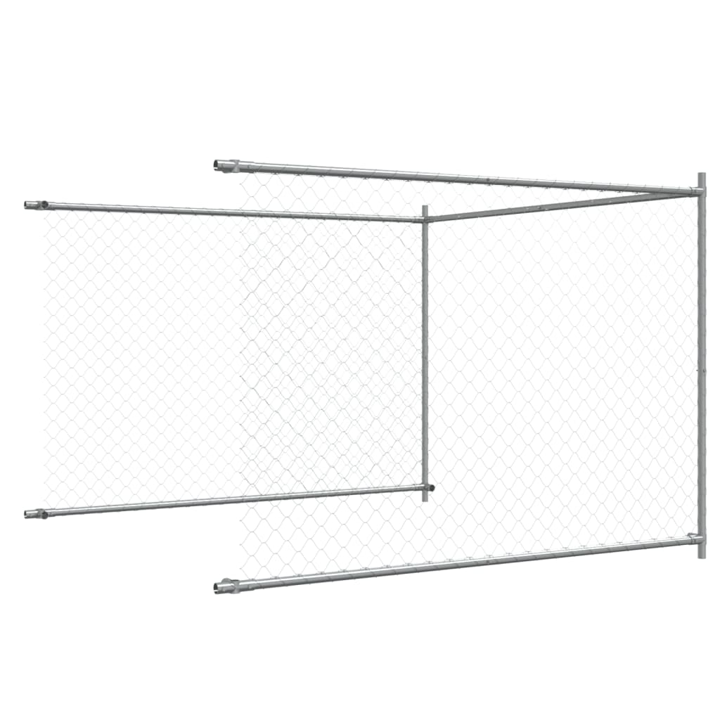 vidaXL Jaula de perros con puerta acero galvanizado gris 10x2x1,5 m