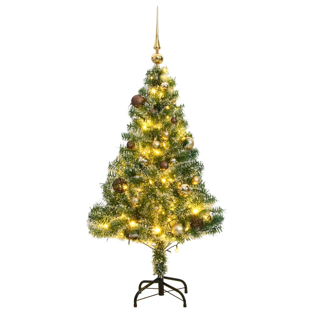 vidaXL Árbol de Navidad artificial con 150 LEDs bolas y nieve 150 cm