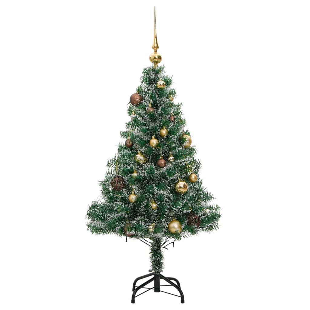 vidaXL Árbol de Navidad artificial con 150 LEDs bolas y nieve 150 cm