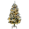 vidaXL Árbol de Navidad artificial con bisagras 150 LED y bolas 150 cm