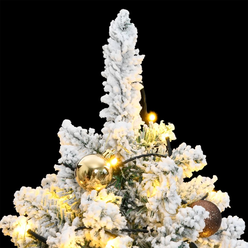 vidaXL Árbol de Navidad artificial con bisagras 150 LED y bolas 150 cm