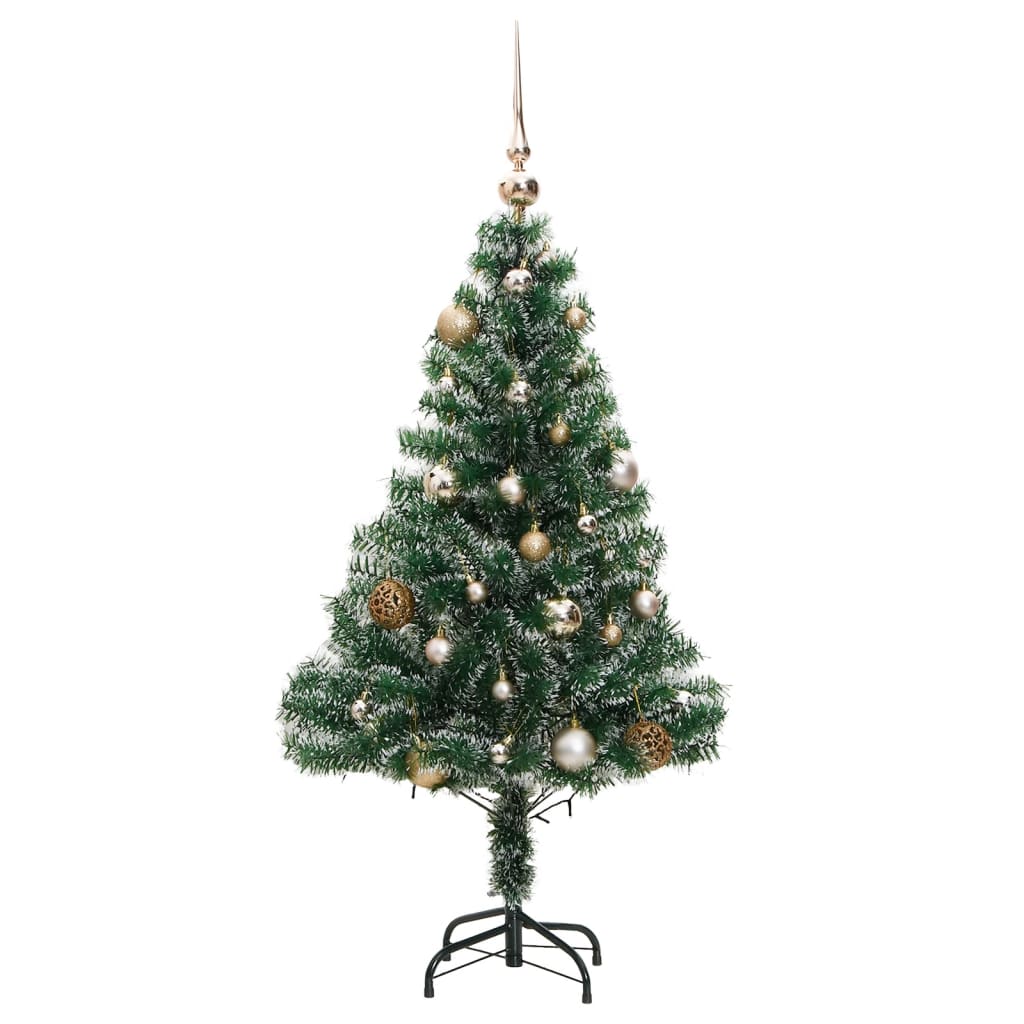 vidaXL Árbol de Navidad artificial con 150 LEDs bolas y nieve 150 cm