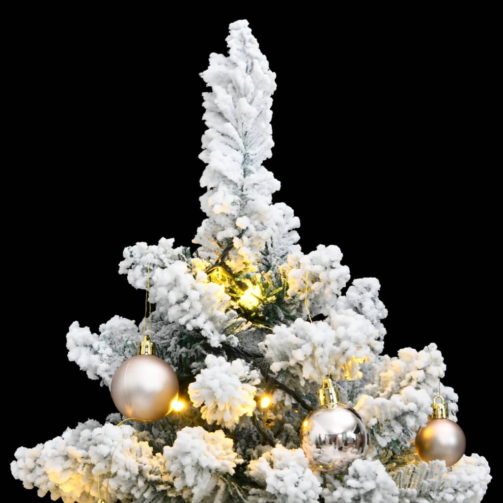 vidaXL Árbol de Navidad artificial con bisagras 150 LED y bolas 150 cm