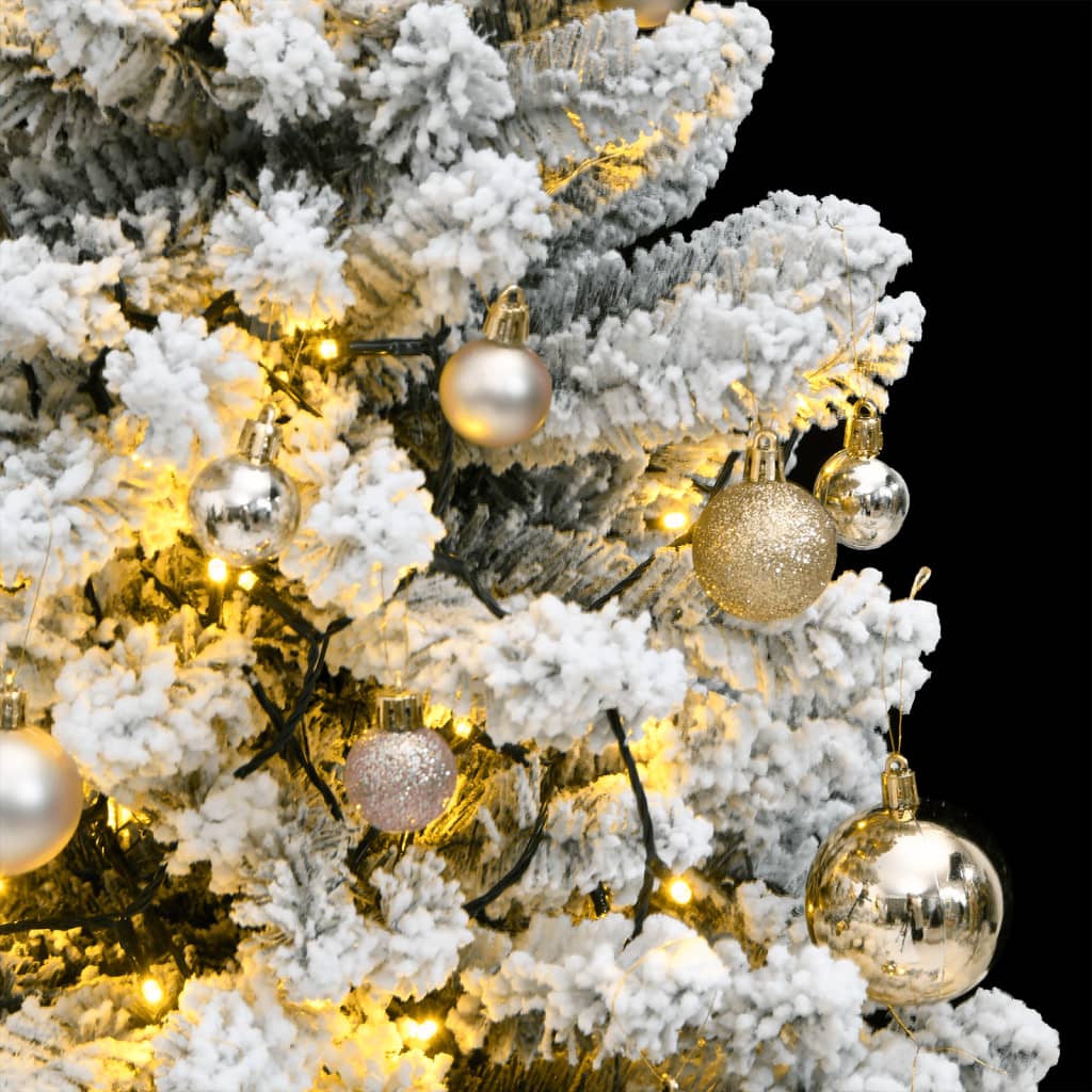 vidaXL Árbol de Navidad artificial con bisagras 150 LED y bolas 150 cm