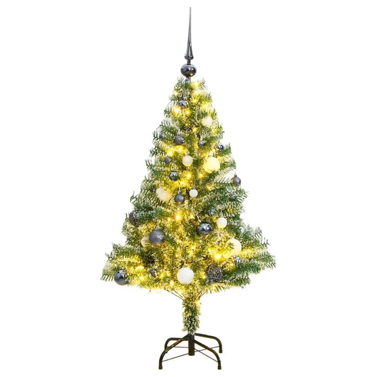 vidaXL Árbol de Navidad artificial con 150 LEDs bolas y nieve 150 cm