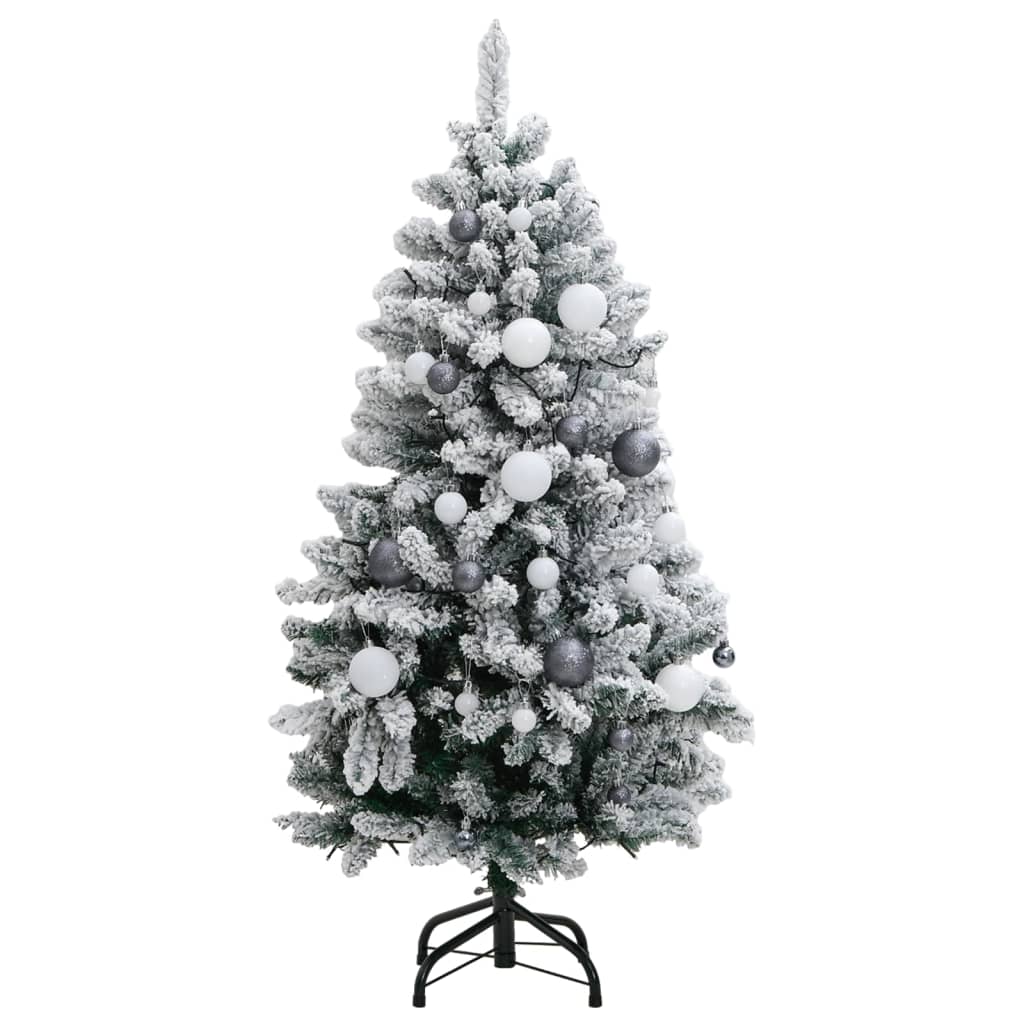 vidaXL Árbol Navidad artificial con bisagras 150 LED y bolas 120 cm