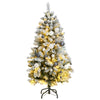 vidaXL Árbol de Navidad artificial con bisagras 150 LED y bolas 150 cm