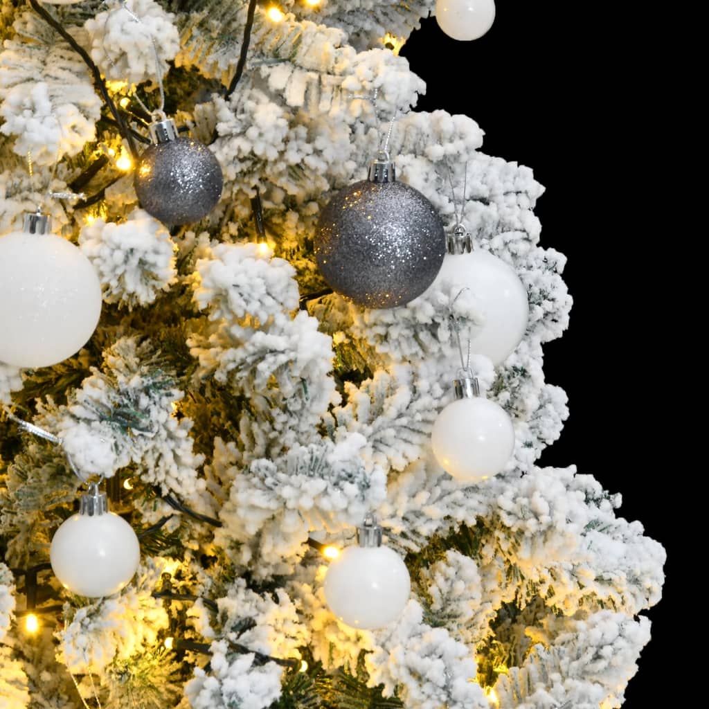 vidaXL Árbol de Navidad artificial con bisagras 150 LED y bolas 150 cm