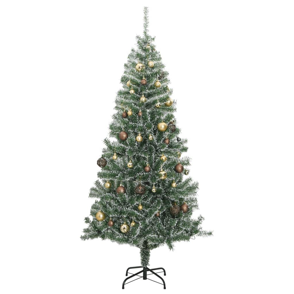 vidaXL Árbol de Navidad artificial con 300 LED bolas y nieve 210 cm