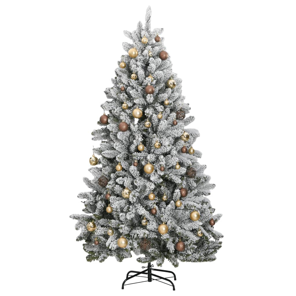 vidaXL Árbol de Navidad artificial con bisagras 300 LED y bolas 240 cm