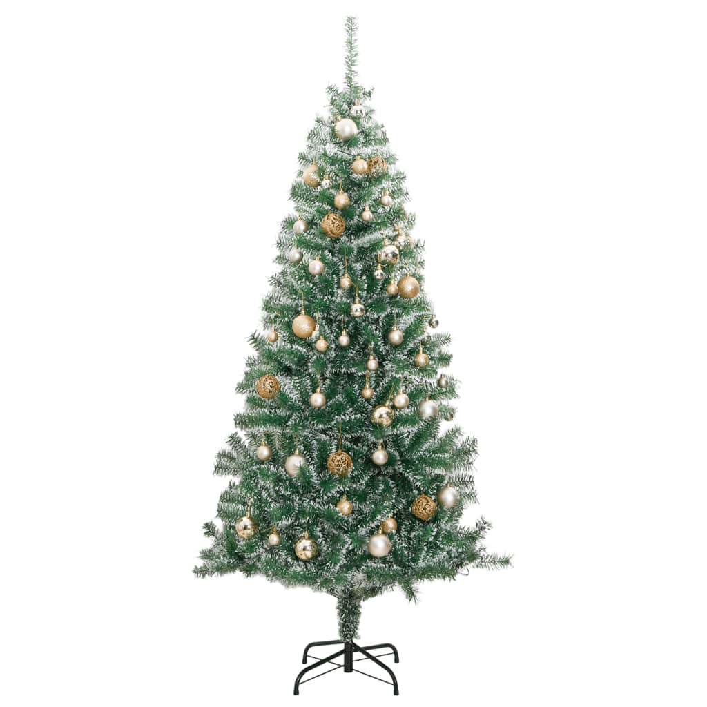 vidaXL Árbol de Navidad artificial con 300 LED bolas y nieve 240 cm