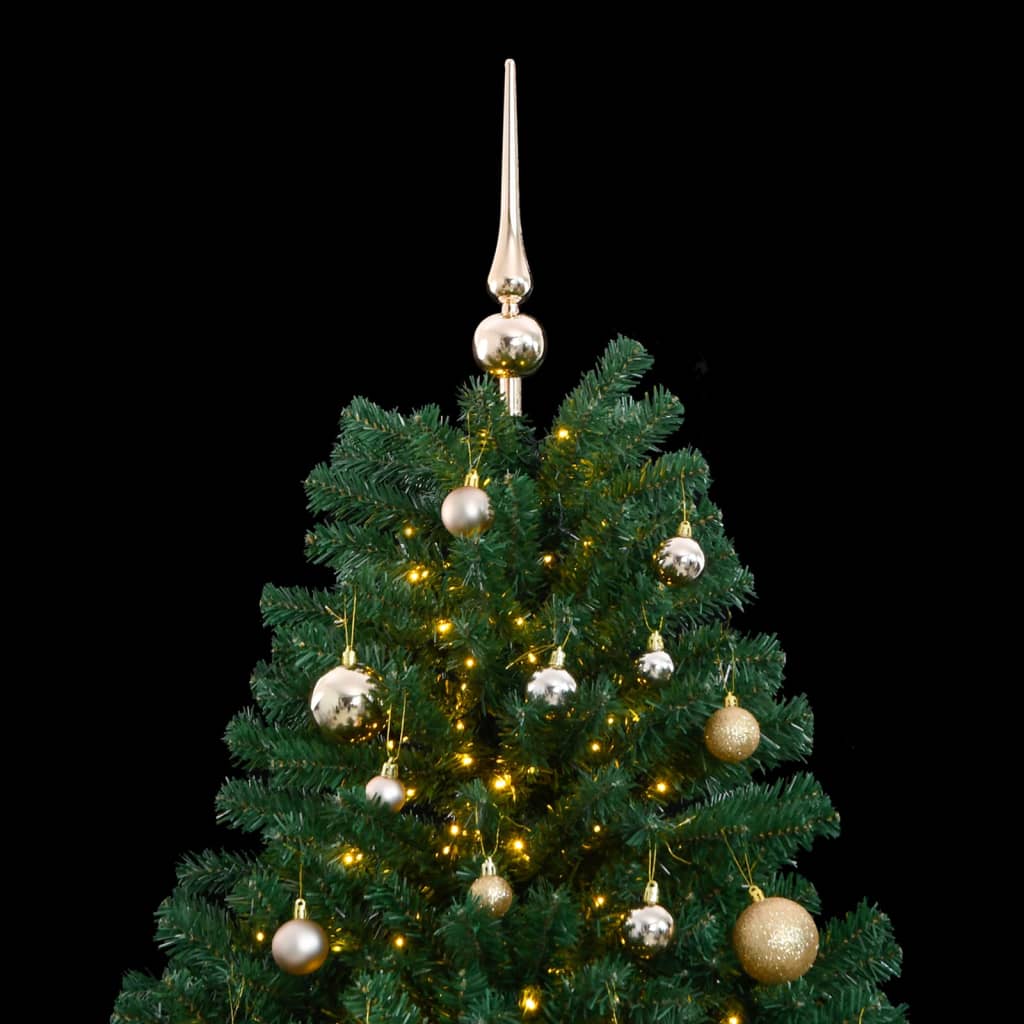 vidaXL Árbol de Navidad artificial con bisagras 300 LED y bolas 240 cm