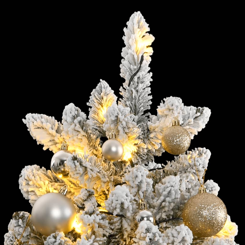 vidaXL Árbol de Navidad artificial con bisagras 300 LED y bolas 210 cm