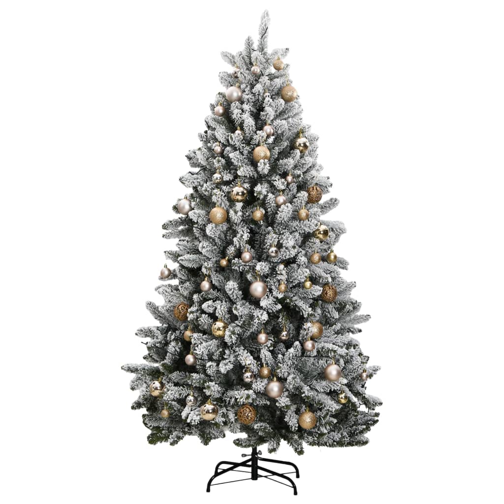 vidaXL Árbol de Navidad artificial con bisagras 300 LED y bolas 240 cm