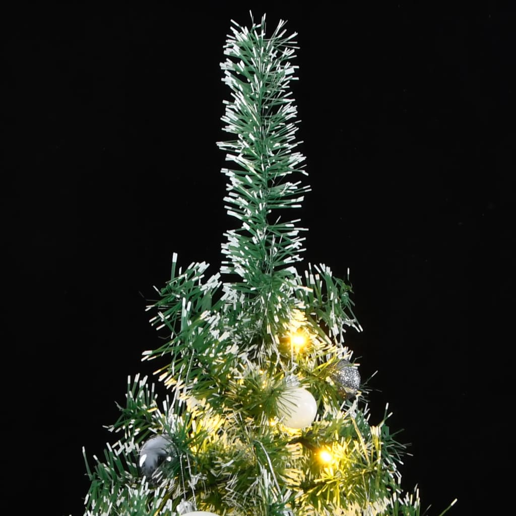 vidaXL Árbol de Navidad artificial con 300 LED bolas y nieve 210 cm