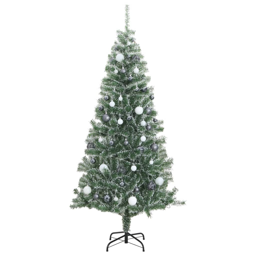 vidaXL Árbol de Navidad artificial con 300 LED bolas y nieve 210 cm