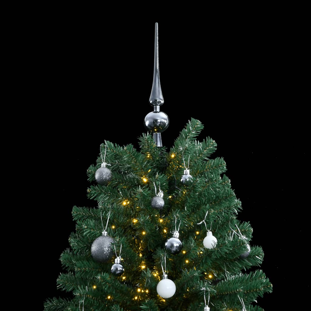 vidaXL Árbol de Navidad artificial con bisagras 300 LED y bolas 180 cm