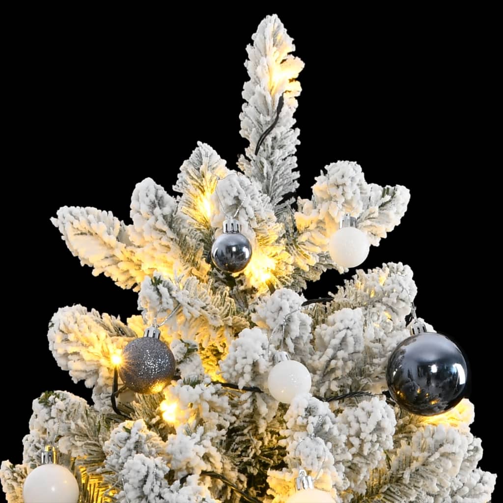 vidaXL Árbol de Navidad artificial con bisagras 300 LED y bolas 210 cm