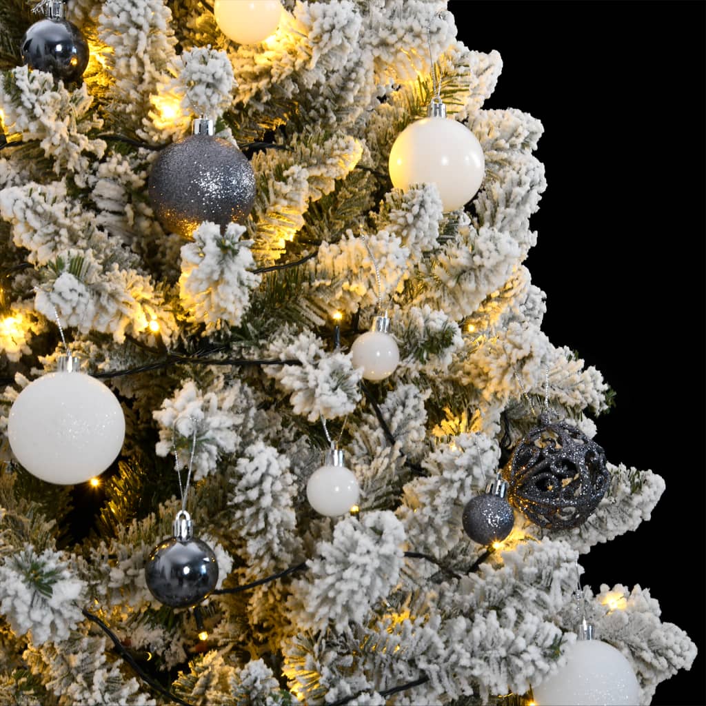 vidaXL Árbol de Navidad artificial con bisagras 300 LED y bolas 210 cm