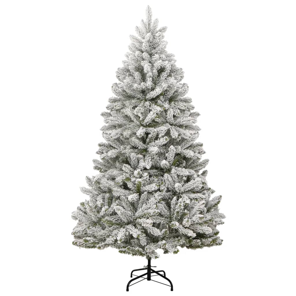 vidaXL Árbol de Navidad artificial con bisagras 300 LED y bolas 210 cm