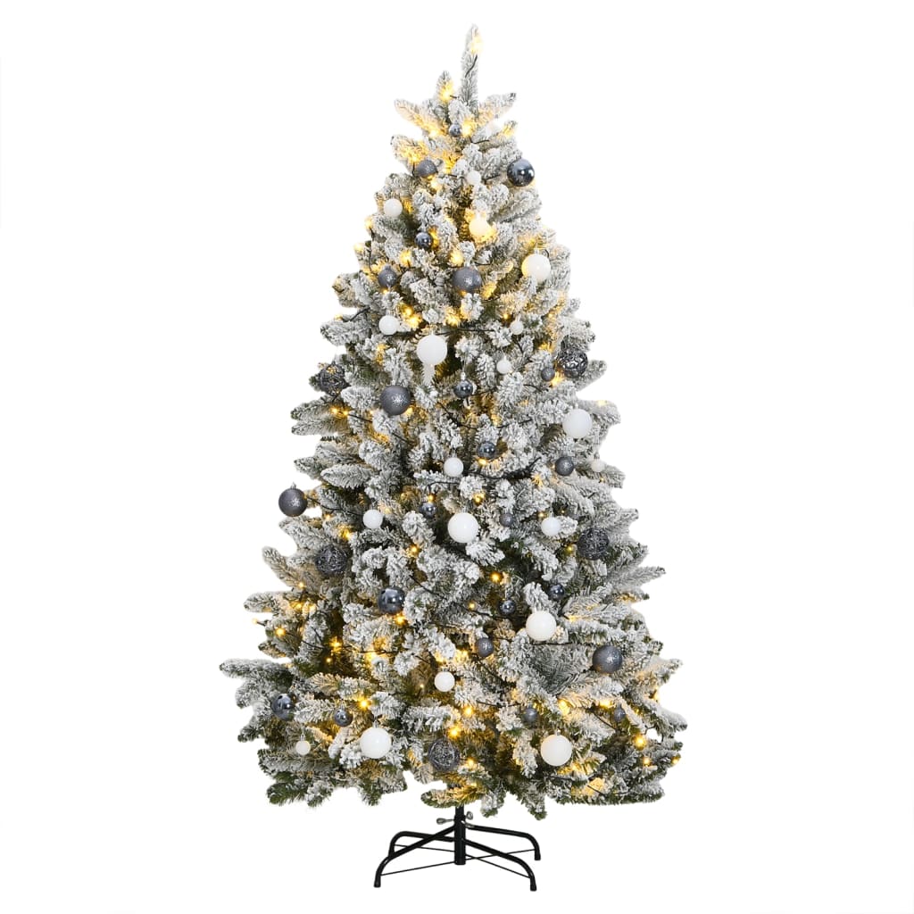 vidaXL Árbol de Navidad artificial con bisagras 300 LED y bolas 270 cm