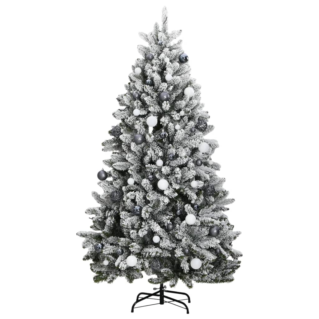 vidaXL Árbol de Navidad artificial con bisagras 300 LED y bolas 300 cm