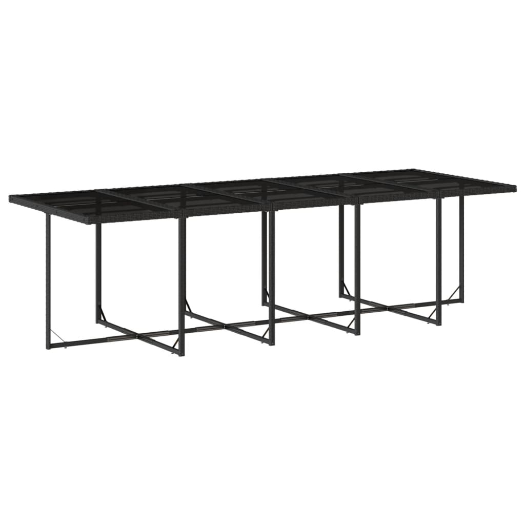 vidaXL Set de comedor jardín 11 pzas con cojines ratán sintético negro