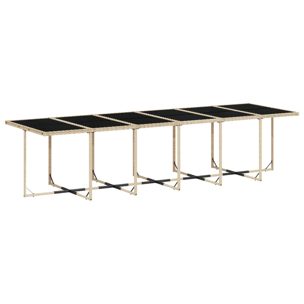 vidaXL Set comedor de jardín con cojines 13 pzas ratán sintético beige