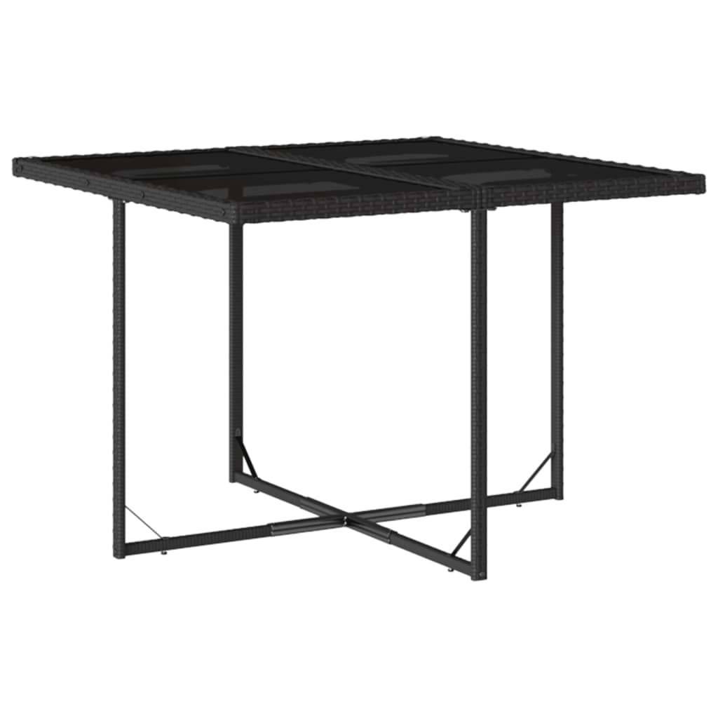 vidaXL Set de comedor de jardín 9 pzas y cojines ratán sintético negro