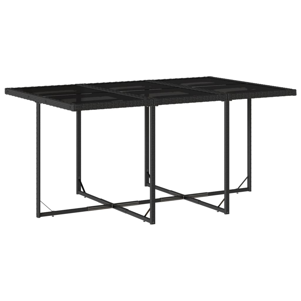 vidaXL Set de comedor jardín 11 pzas con cojines ratán sintético negro