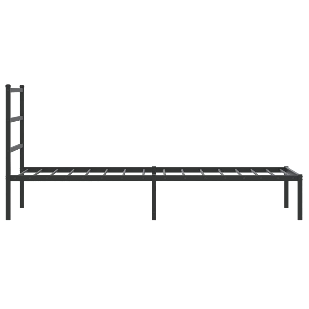 vidaXL Estructura cama sin colchón con cabecero metal negro 75x190 cm