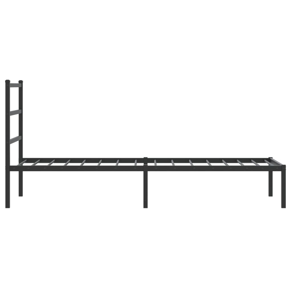 vidaXL Estructura cama sin colchón con cabecero metal negro 80x200 cm