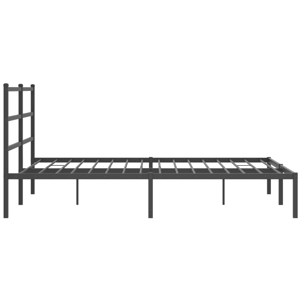 vidaXL Estructura cama sin colchón con cabecero metal negro 160x200 cm