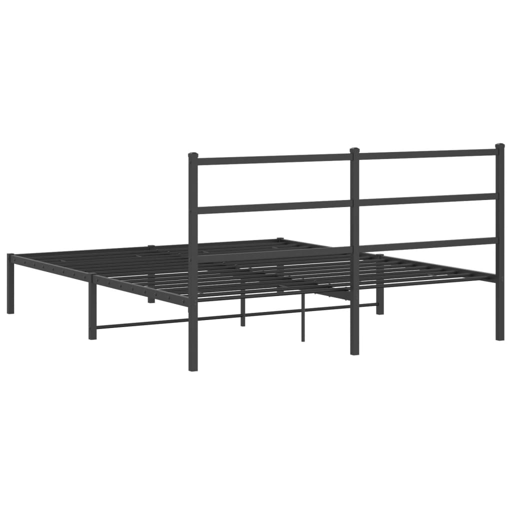 vidaXL Estructura cama sin colchón con cabecero metal negro 160x200 cm