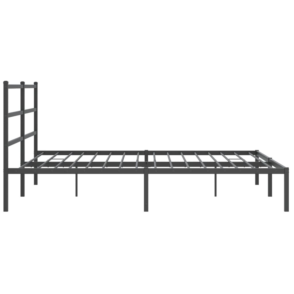 vidaXL Estructura cama sin colchón con cabecero metal negro 180x200 cm