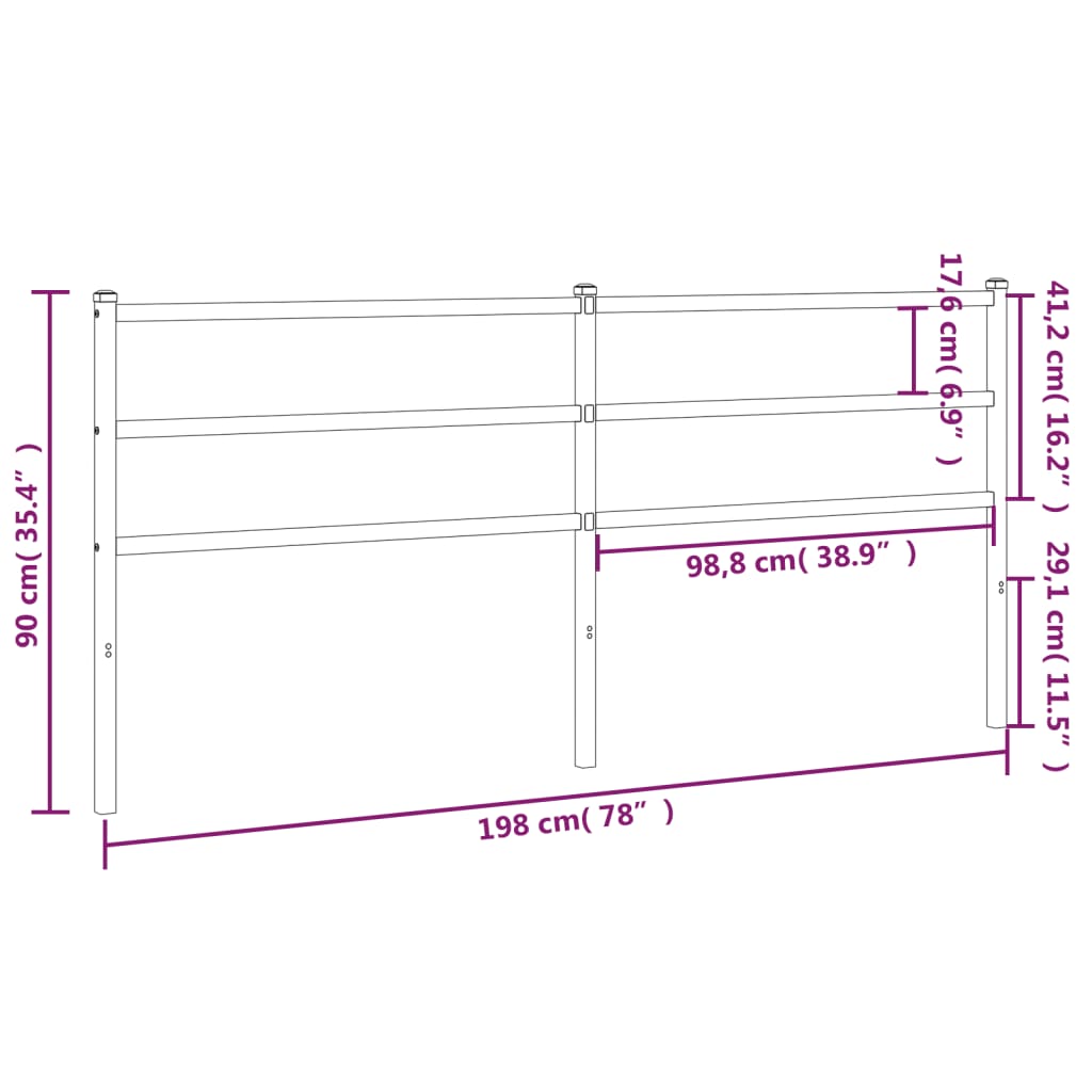 vidaXL Cabecero de metal blanco 193 cm