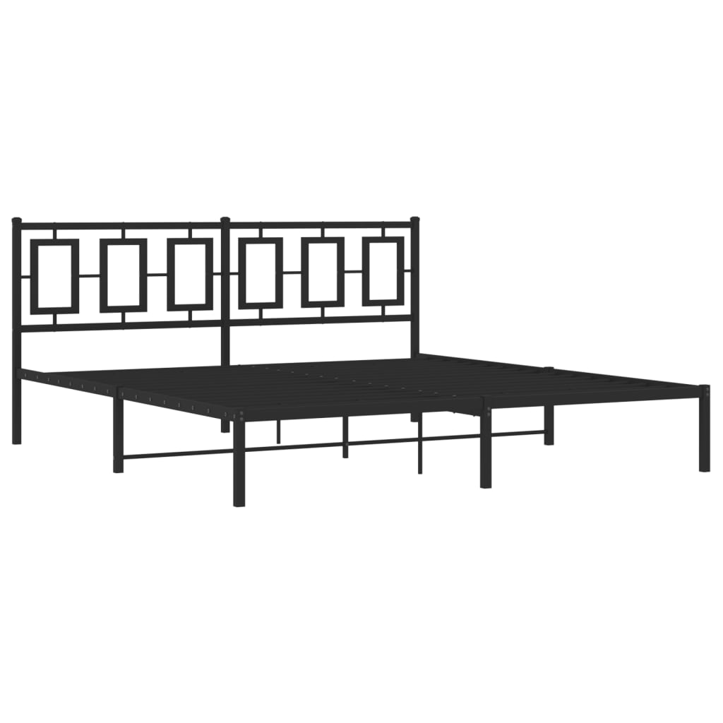 vidaXL Estructura cama sin colchón con cabecero metal negro 183x213 cm