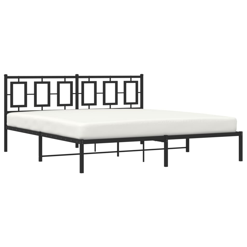 vidaXL Estructura cama sin colchón con cabecero metal negro 183x213 cm