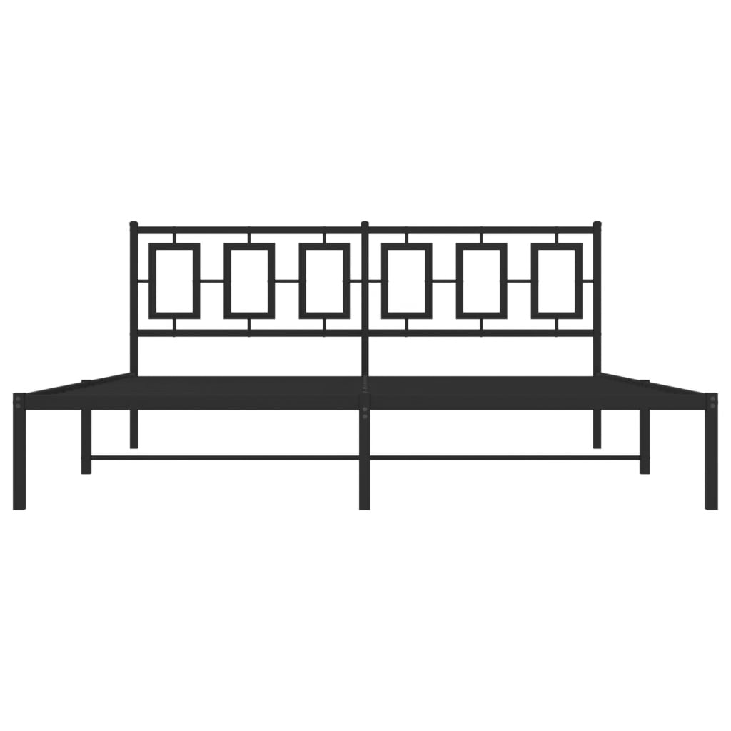 vidaXL Estructura cama sin colchón con cabecero metal negro 183x213 cm