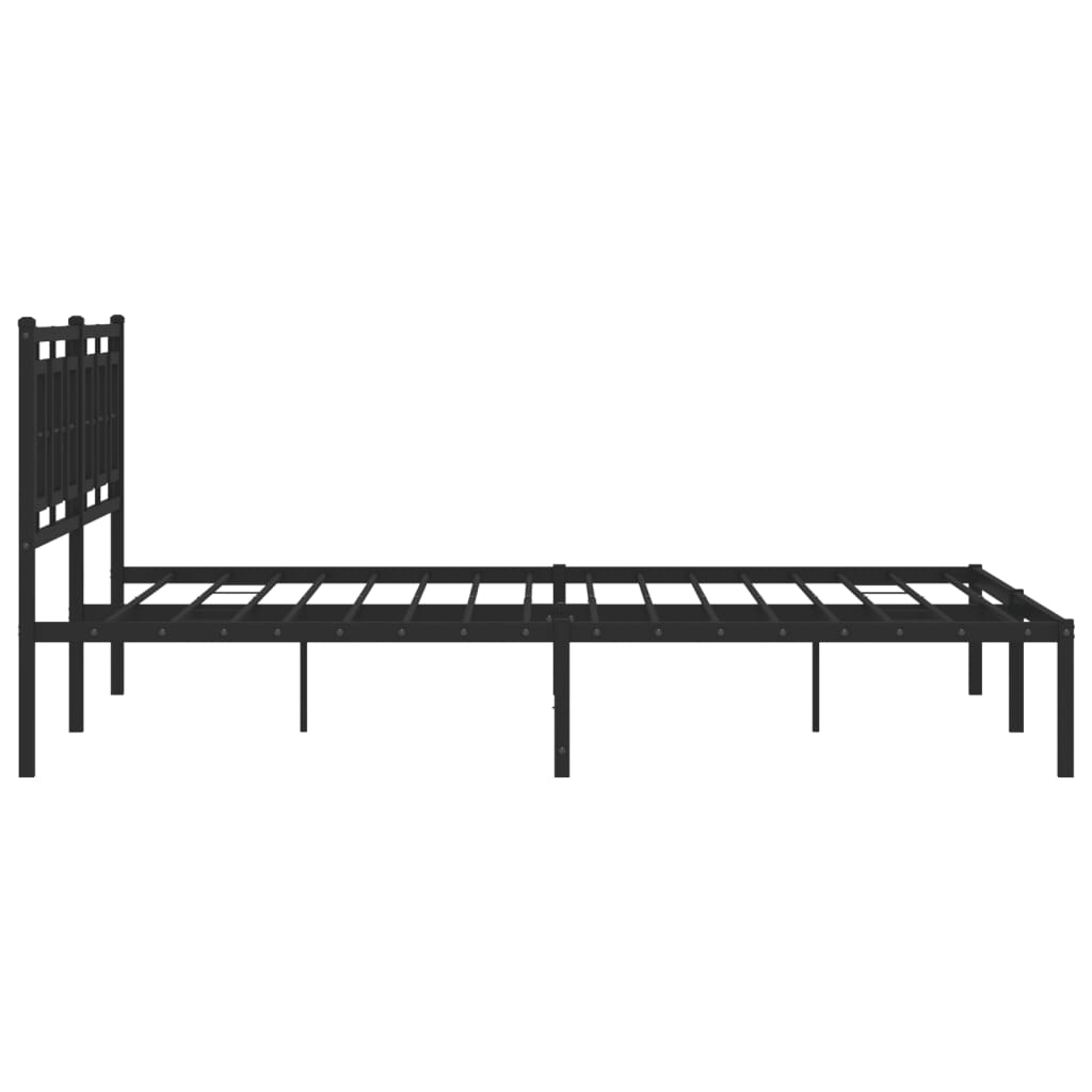 vidaXL Estructura cama sin colchón con cabecero metal negro 183x213 cm