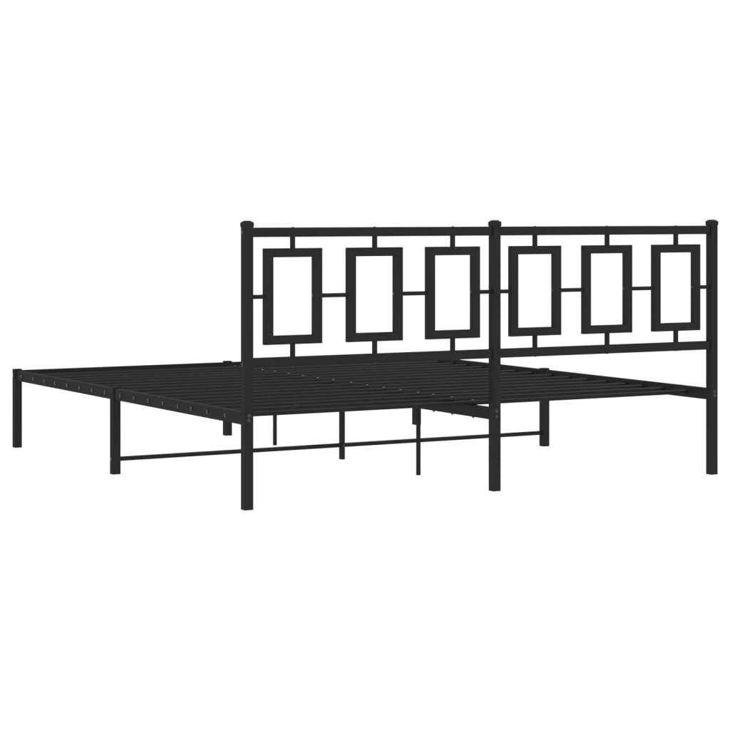 vidaXL Estructura cama sin colchón con cabecero metal negro 183x213 cm