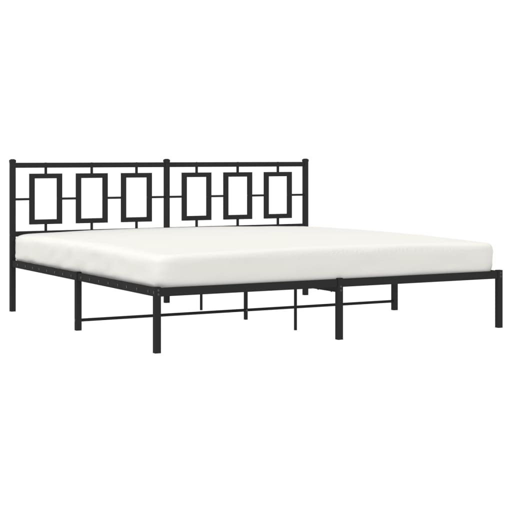 vidaXL Estructura cama sin colchón con cabecero metal negro 193x203 cm