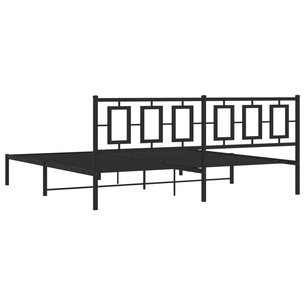 vidaXL Estructura cama sin colchón con cabecero metal negro 193x203 cm