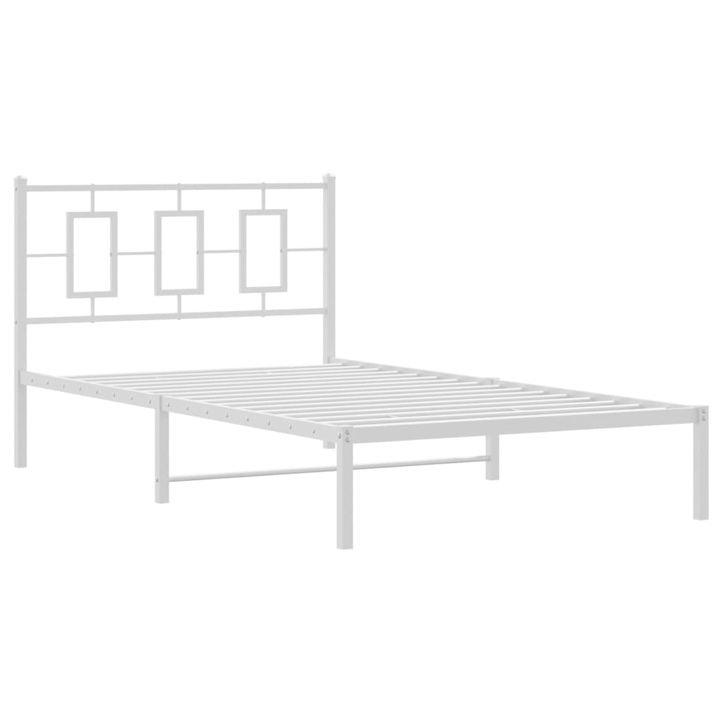 vidaXL Estructura cama sin colchón con cabecero metal blanco 107x203cm